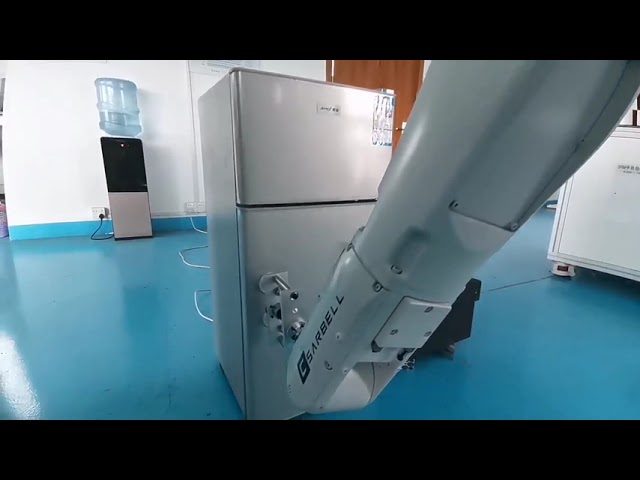 şirket videoları Hakkında Robotic arm for refrigerator door durability test - continuously open and close
